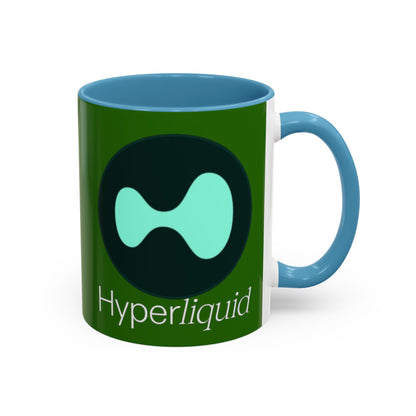 Hyperliquid White font Green Accent Mug by cypherpunkgear.com