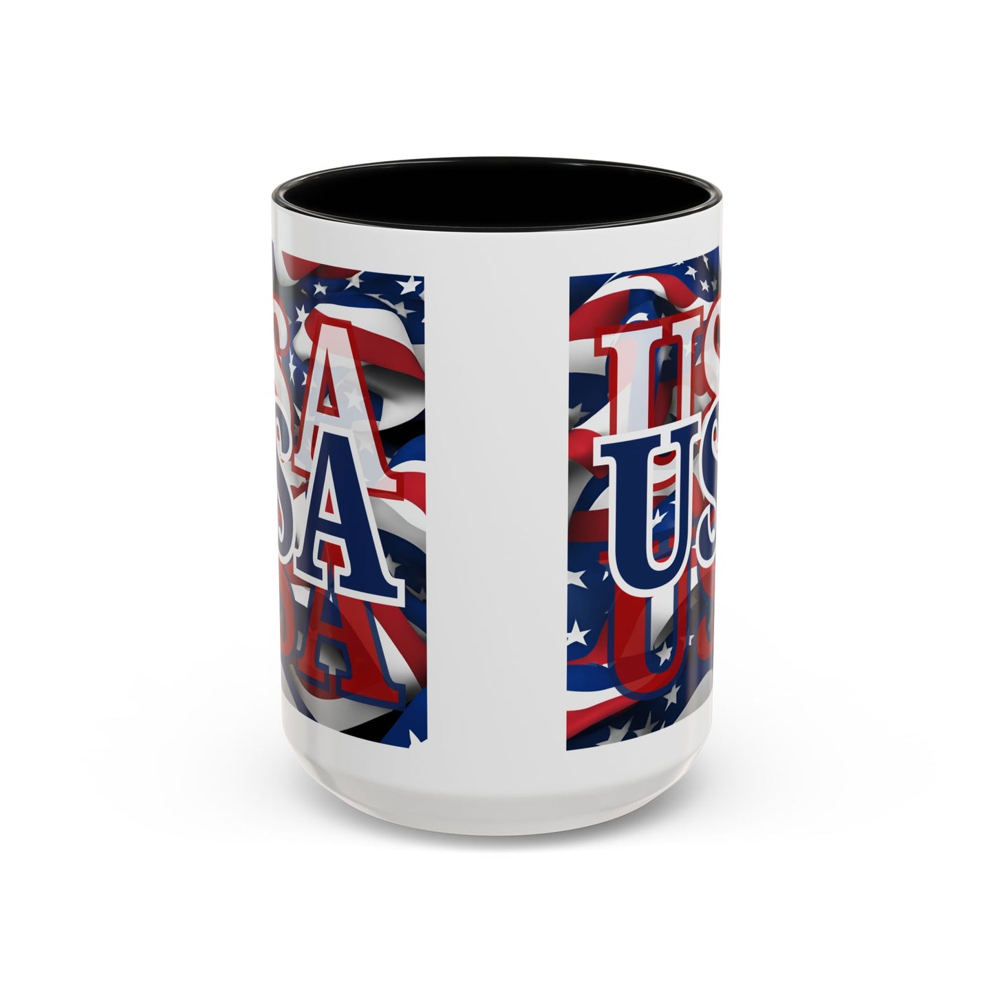 USA Blue font Center Patriot Accent Mug by cypherpunkgear.com