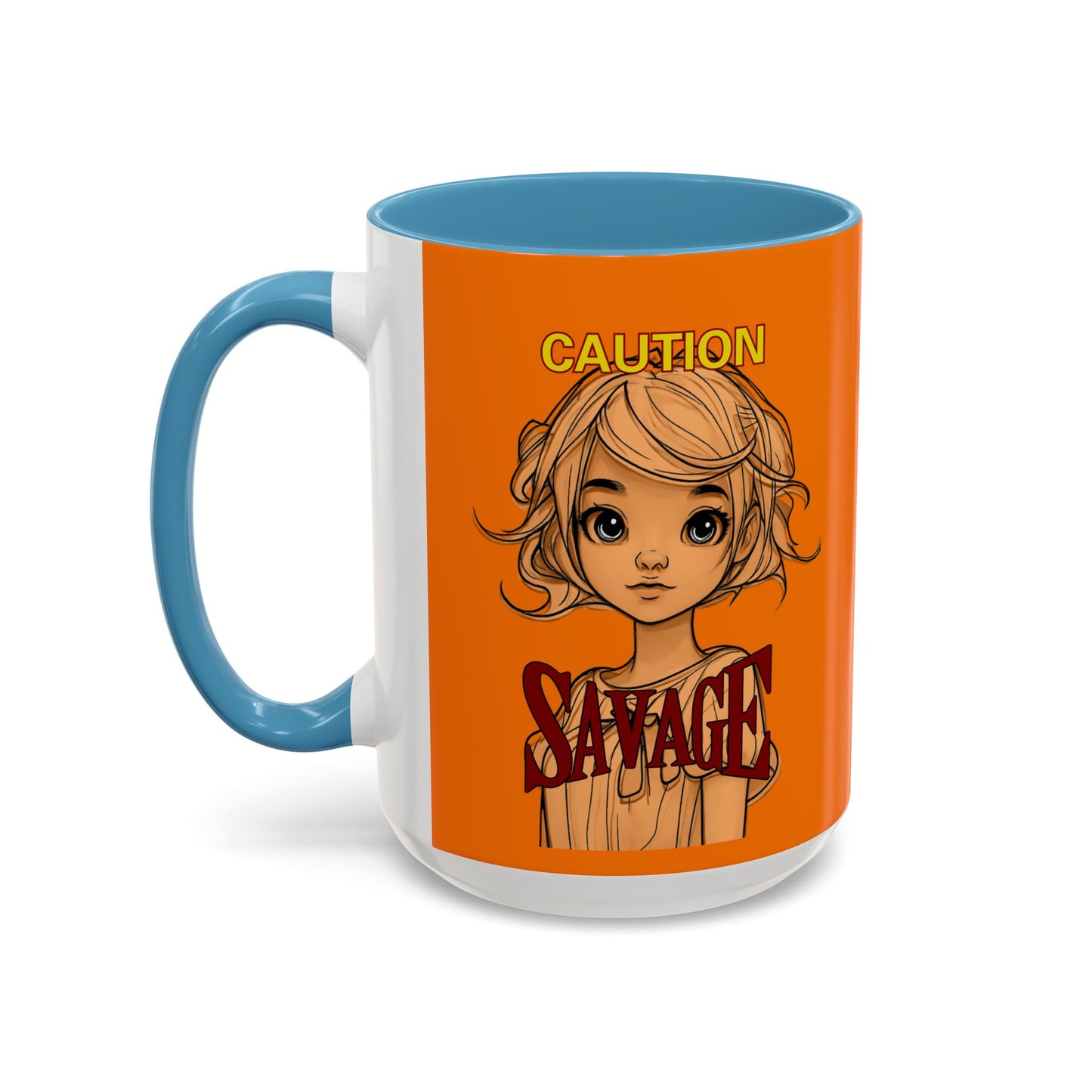 Caution, Savage Orange Accent Mug by cypherpunkgear.com