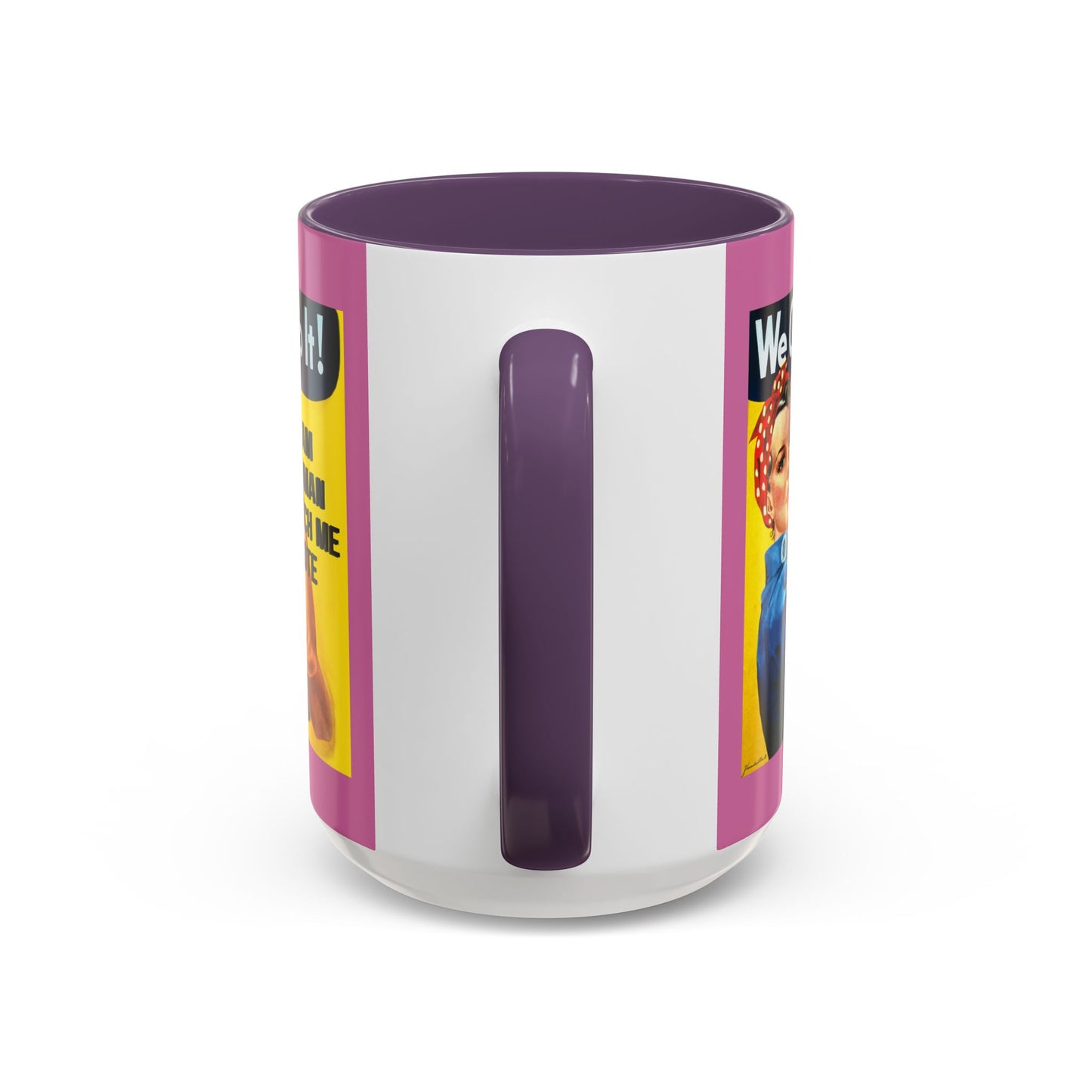 I Am Woman Watch Me Vote Rosie Pink Accent Mug by cypherpunkgear.com