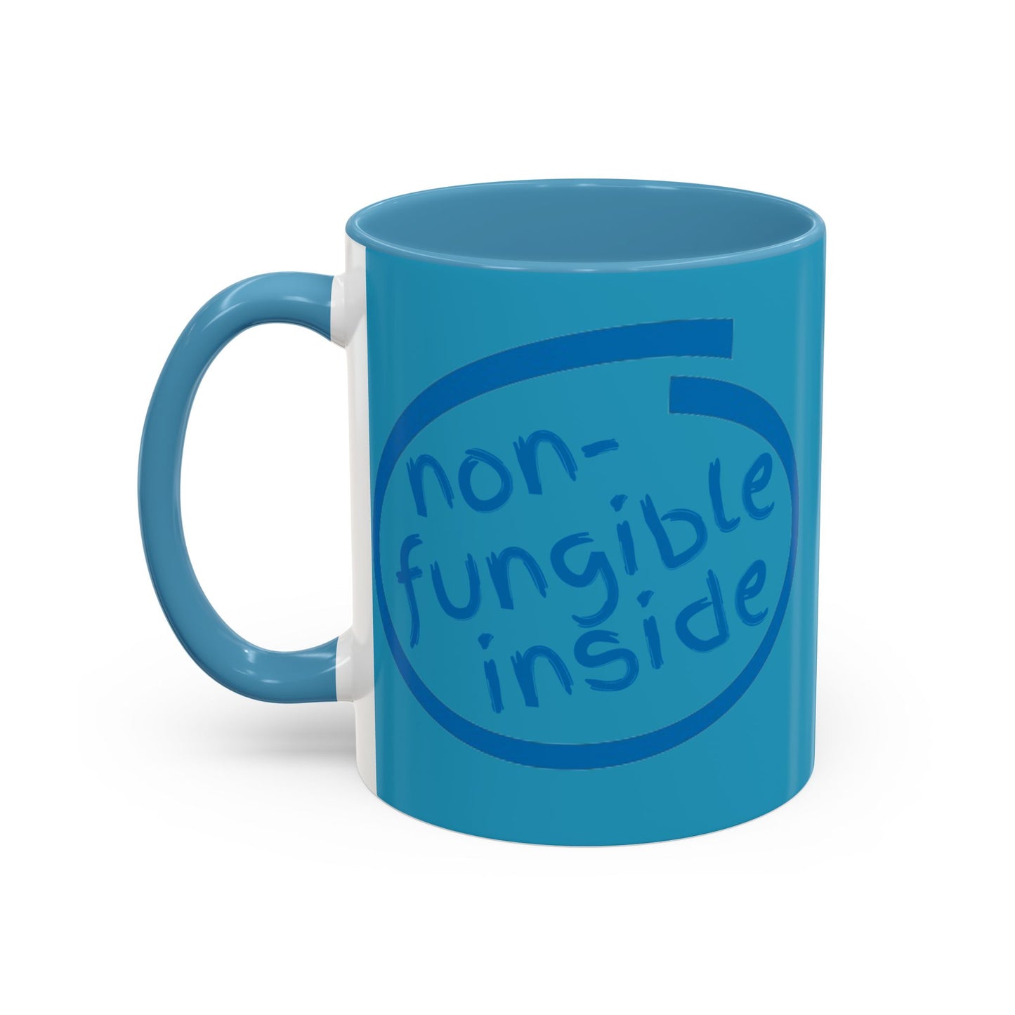 Non-Fungible Inside Turquoise Accent Mug by cypherpunkgear.com