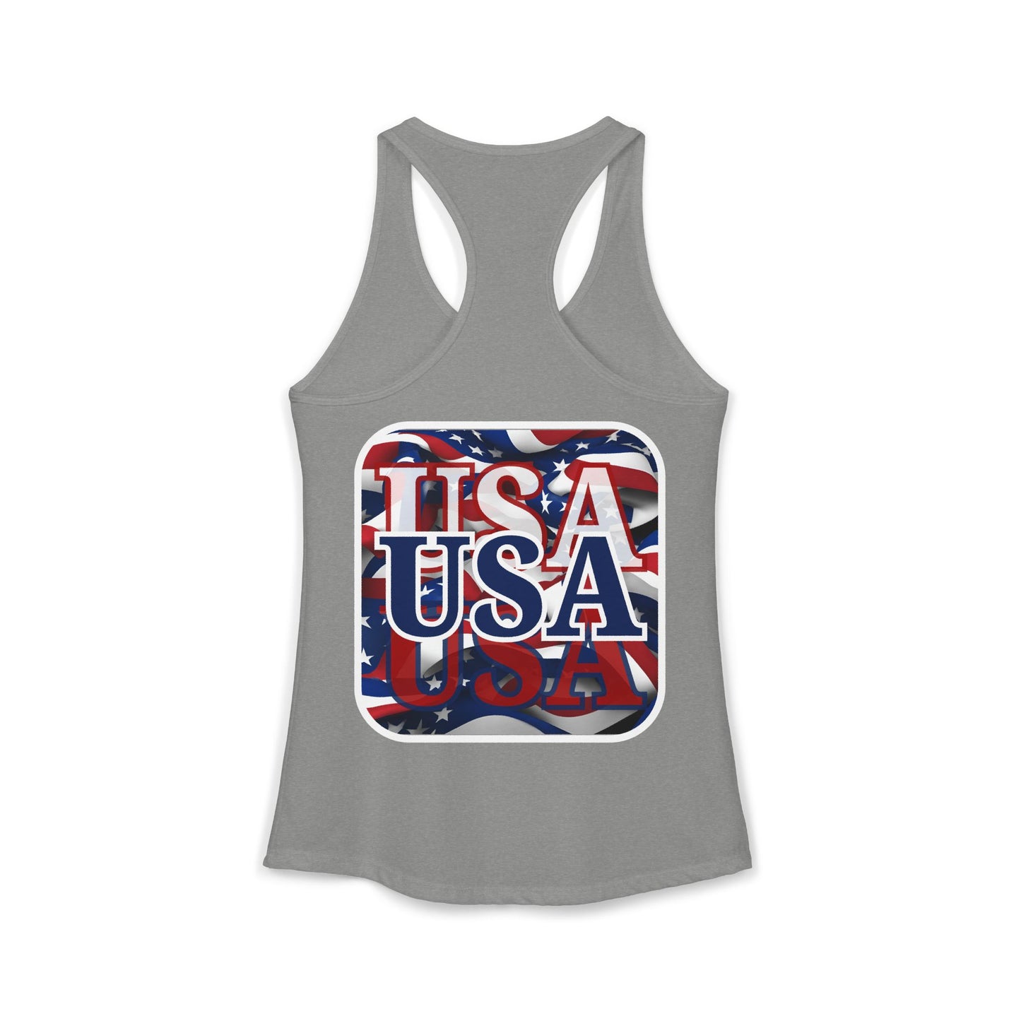 2-sided Red White and BLUE USA Patriot Women's Racerback Tank Top by cypherpunkgear.com