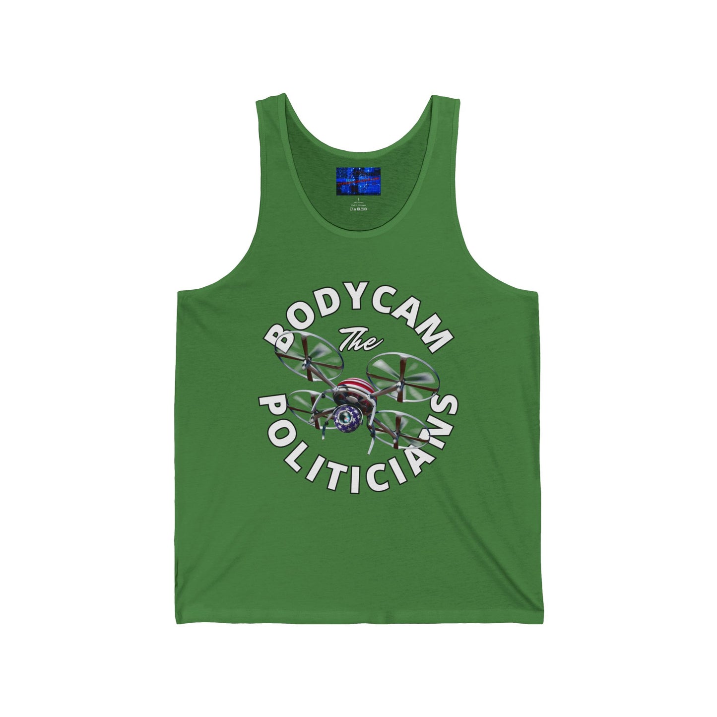 Bodycam the Politicians Drone Unisex Jersey Tank Top by cypherpunkgear.com