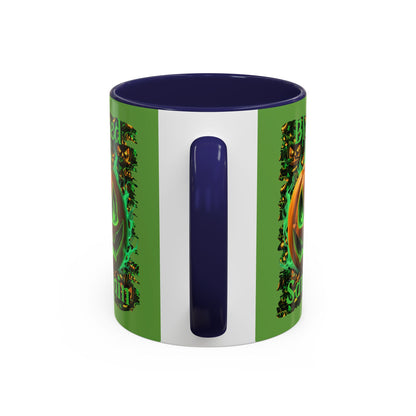 Blessed Samhain Green Jack Green Accent Mug by CreepyCrafts.boo