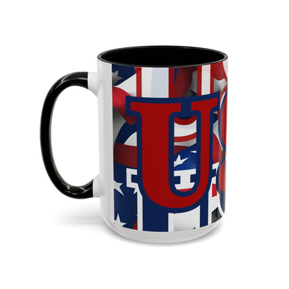 USA! USA! USA RDfont Patriot Accent Mug by cypherpunkgear