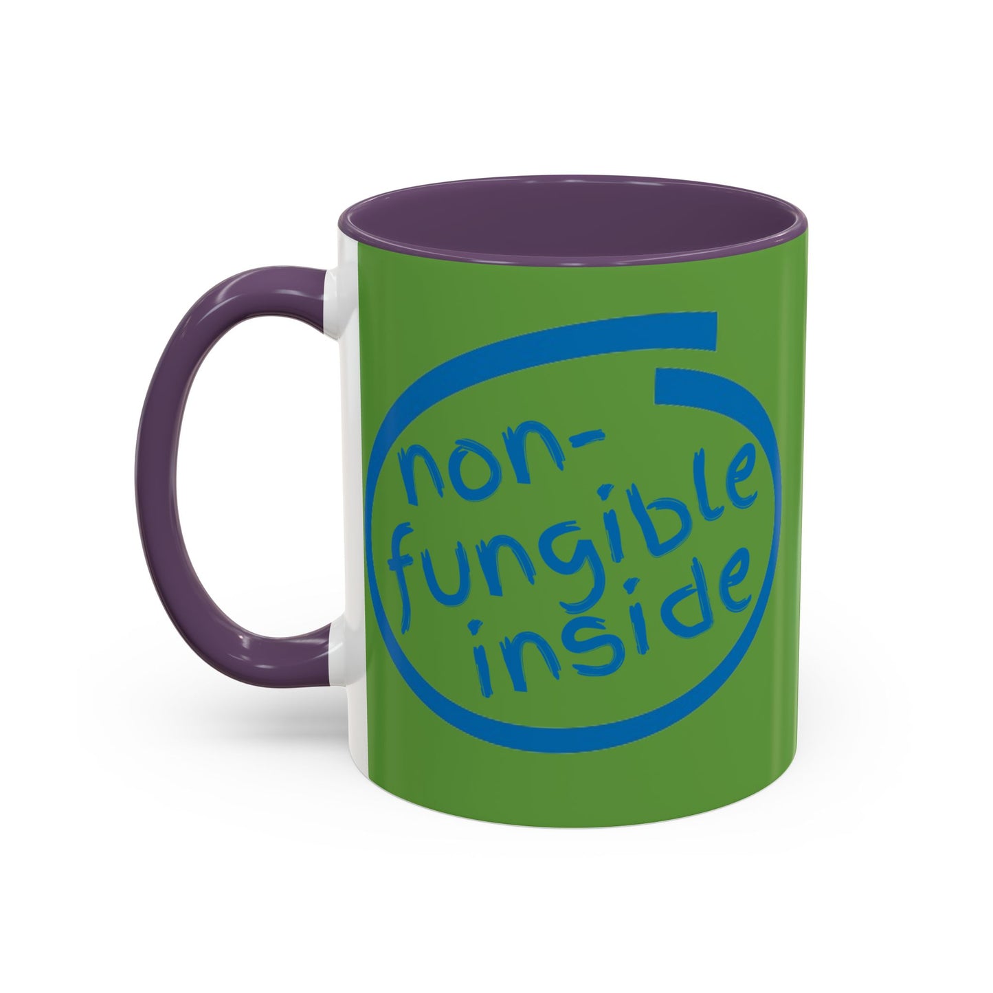Non-Fungible Inside Green Accent Mug by cypherpunkgear.com