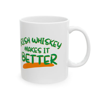 Irish Whiskey makes it better GNfont White Mug by cypherpunkgear.com