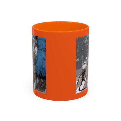 2-sided, Scabby Road Orange Accent Mug by CreepyCrafts.boo