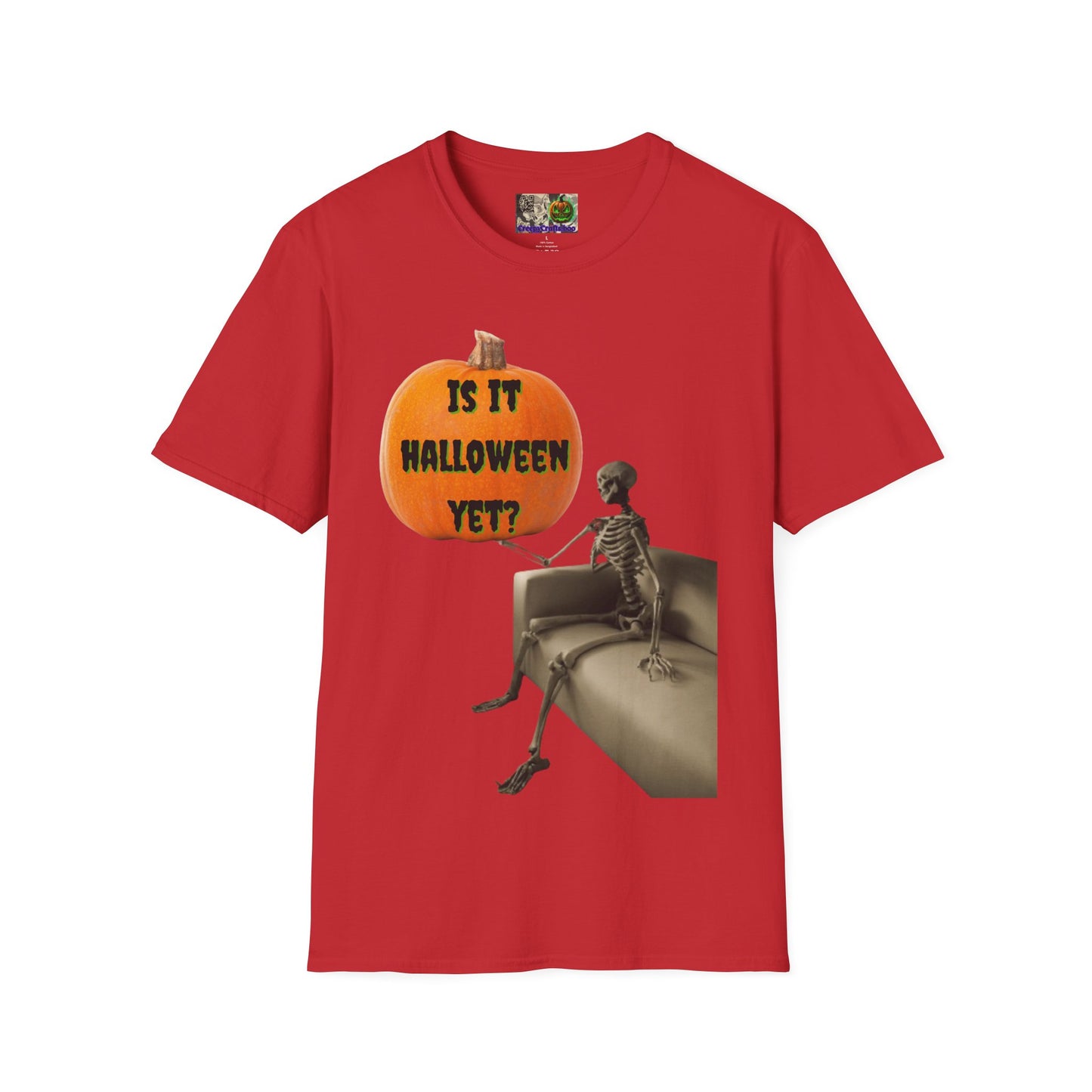 Is it Halloween yet? Skeleton's Pumpkin Light colors Unisex T-Shirt by CreepyCrafts.boo