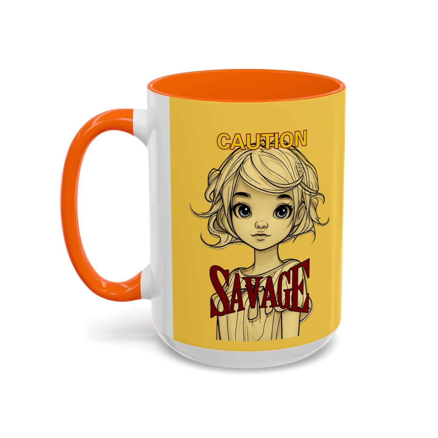 Caution, Savage Yellow Accent Mug by cypherpunkgear.com