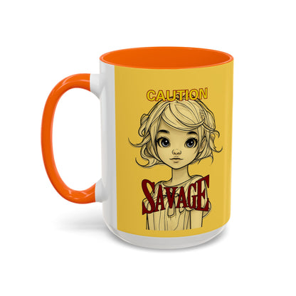 Caution, Savage Yellow Accent Mug by cypherpunkgear.com