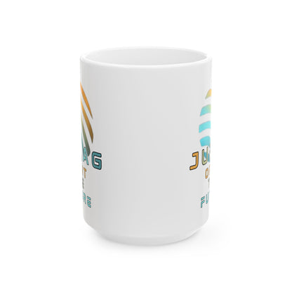 Jupiter (JUP) Orbit the Future White Mug by cypherpunkgear.com