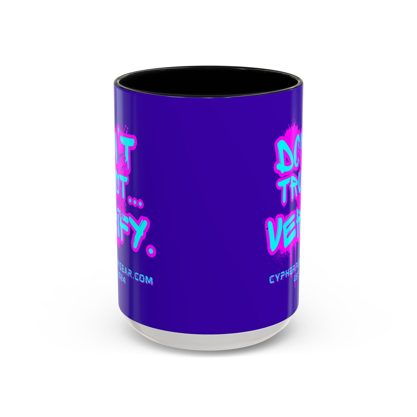 Don't Trust...Verify. Dark Purple Accent Mug by cypherpunkgear.com