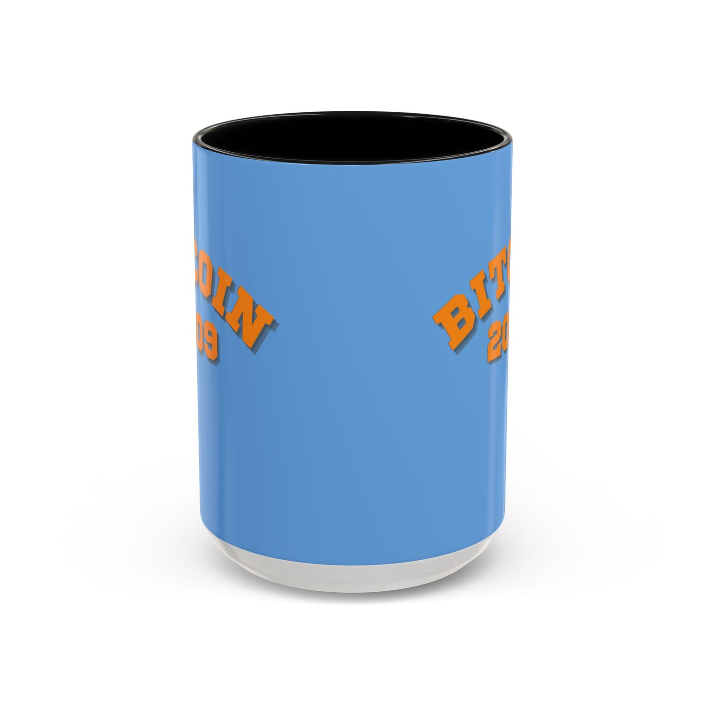 Bitcoin 2009 Light Blue Accent Mug by cypherpunkgear.com