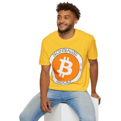 Bitcoin Decentralized Freedom LTcolors Unisex T-Shirt by cypherpunkgear