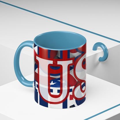 USA! USA! USA WHfont Patriot Accent Mug by cypherpunkgear