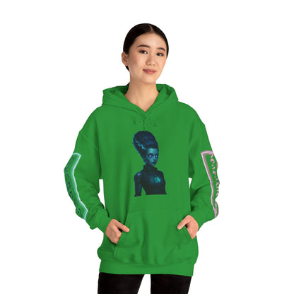 Neon Bride of Frankenstein Hoodie Unisex Hooded Sweatshirt by CreepyCrafts.boo