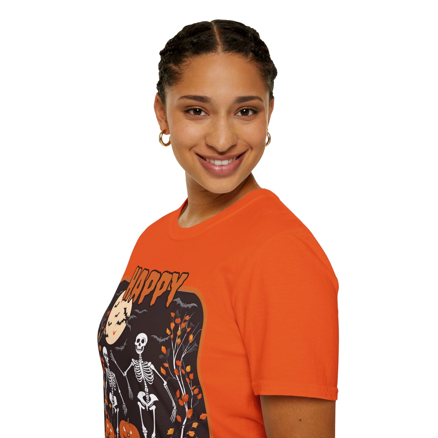 Spooktacular Skeletons of Halloween Light colors Unisex T-shirt by CreepyCrafts.boo