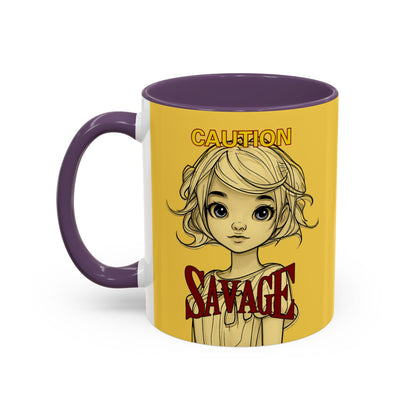 Caution, Savage Yellow Accent Mug by cypherpunkgear.com