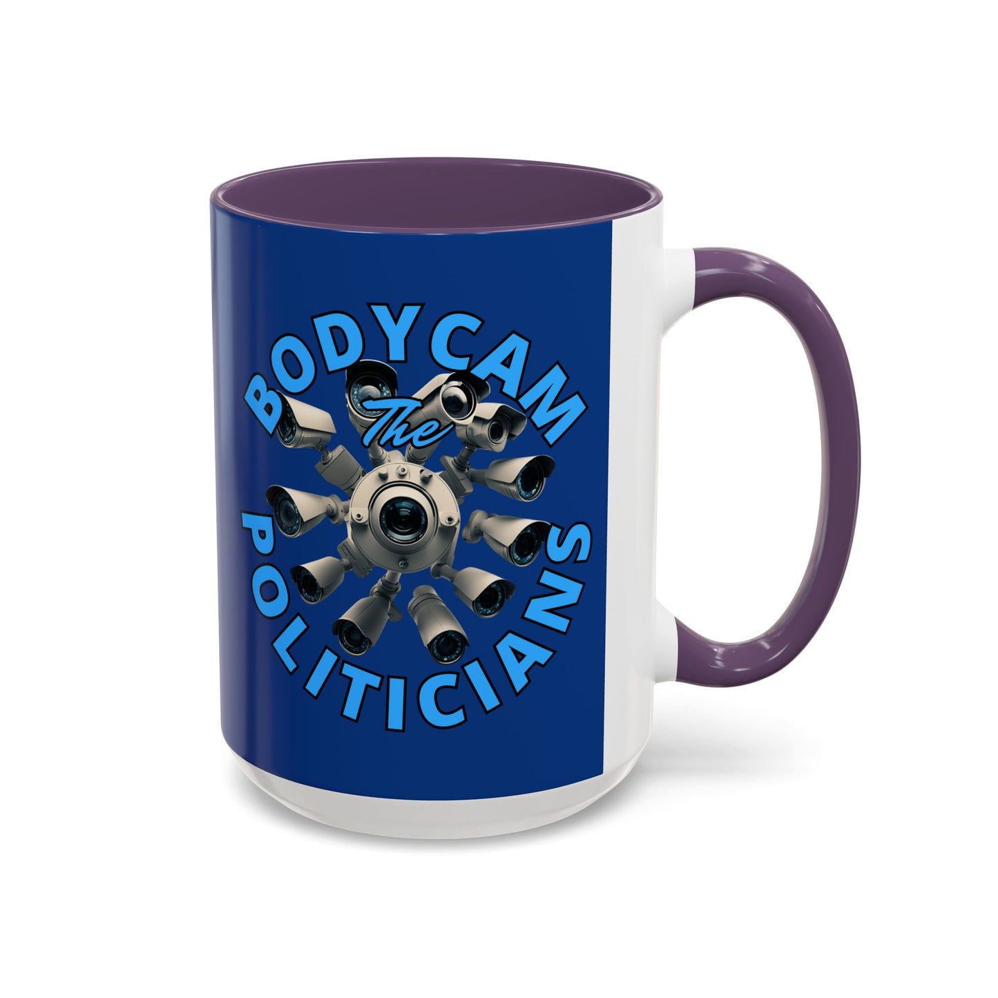 Bodycam the Politicians Cameras Blue Accent Mug by cypherpunkgear.com