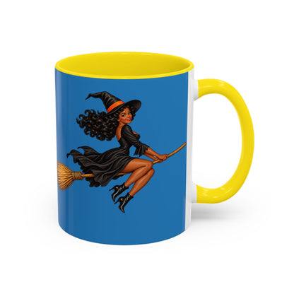 Velvet Vex Blue Accent Mug by CreepyCrafts.boo