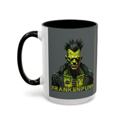 Frankenpunk Grey Accent Mug by CreepyCrafts.boo