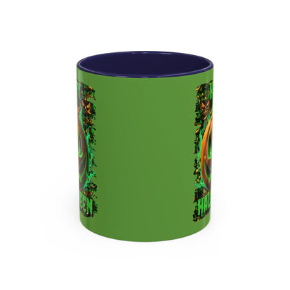 Happy Halloween Green Jack Green Accent Mug by CreepyCrafts.boo
