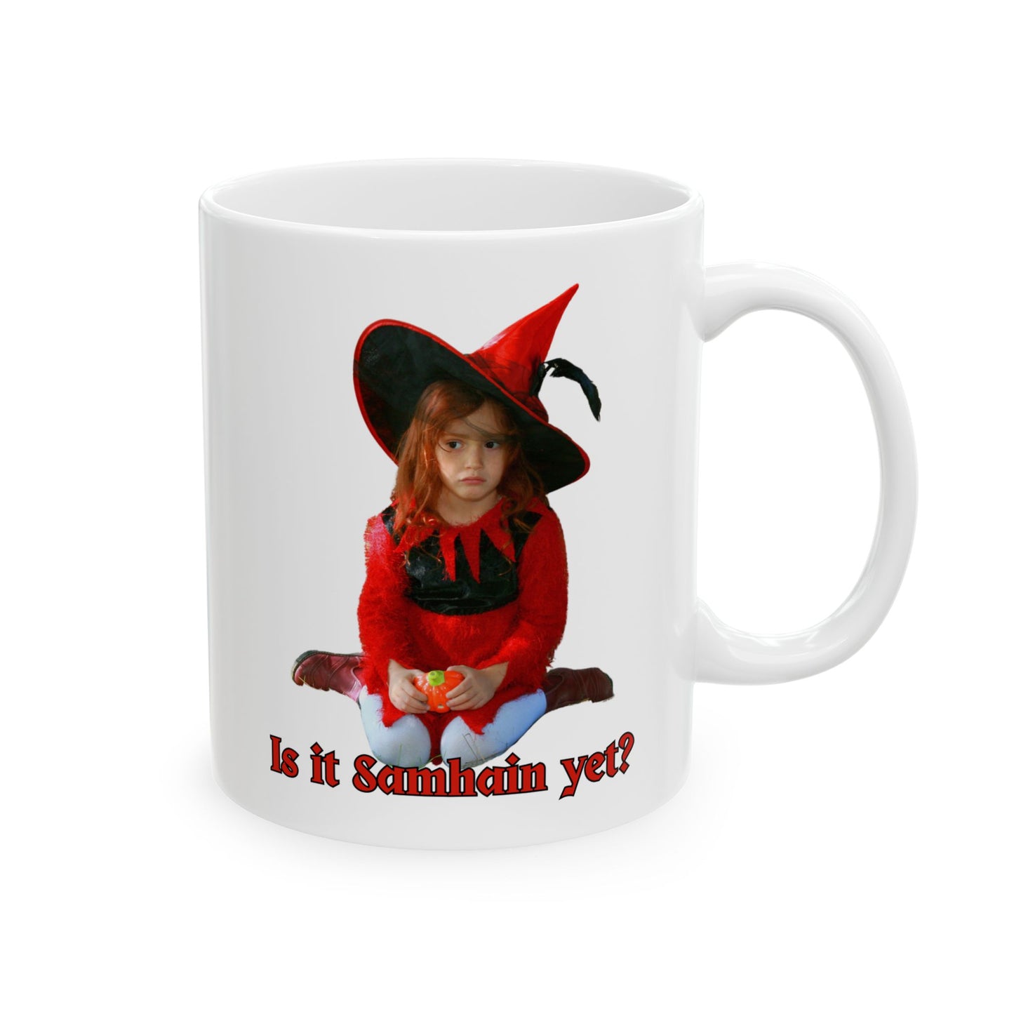 Is it Samhain yet? White Mug by CreepyCrafts.boo