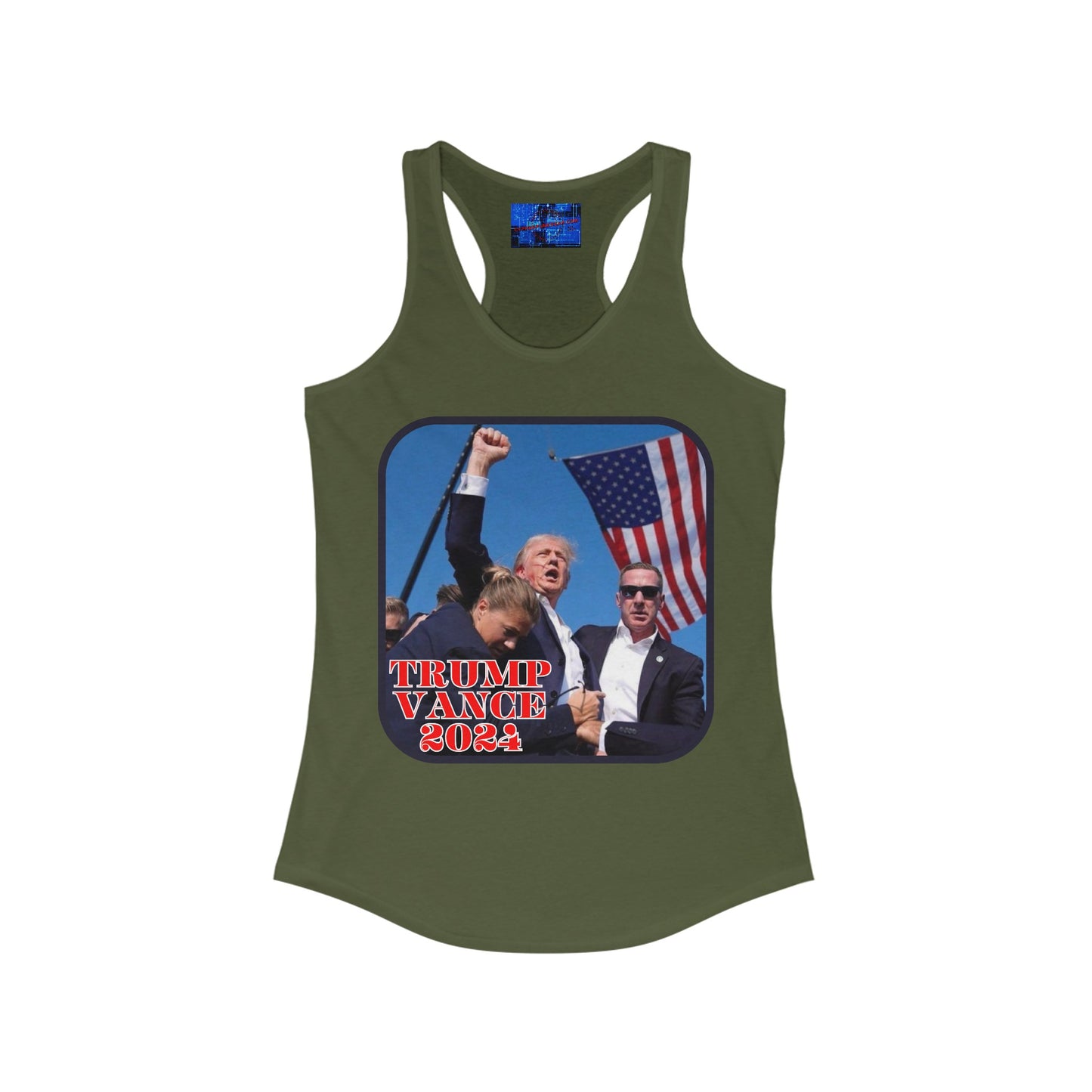 Trump and Vance 2024 Women's Racerback Tank Top by cypherpunkgear