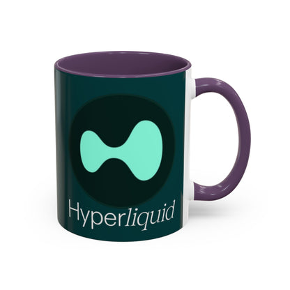 Hyperliquid White font Dark Hyperliquid Accent Mug by cypherpunkgear.com