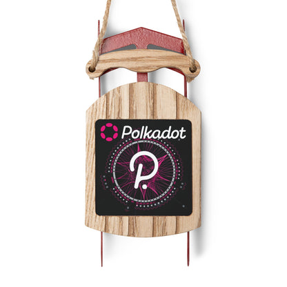 Polkadot (DOT) Black background Sled Ornament by cypherpunkgear.com