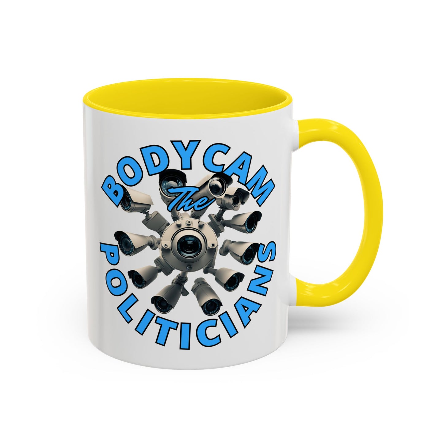 Bodycam the Politicians Cameras White Accent Mug by cypherpunkgear.com