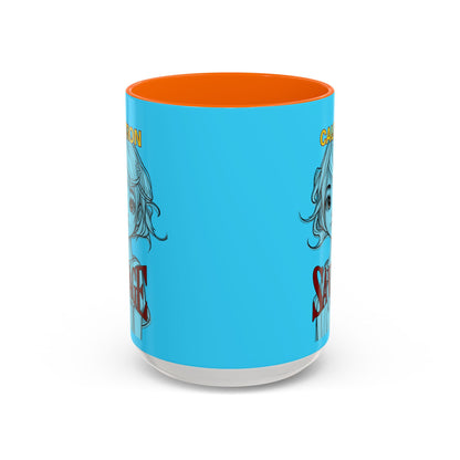 Caution, Savage Light Blue Accent Mug by cypherpunkgear.com