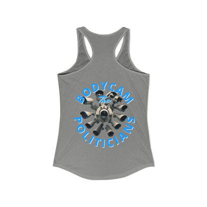 ¡BodyCam ThePoliticians de 2 caras de cypherpunkgear! Camiseta sin mangas ideal con espalda cruzada para mujer