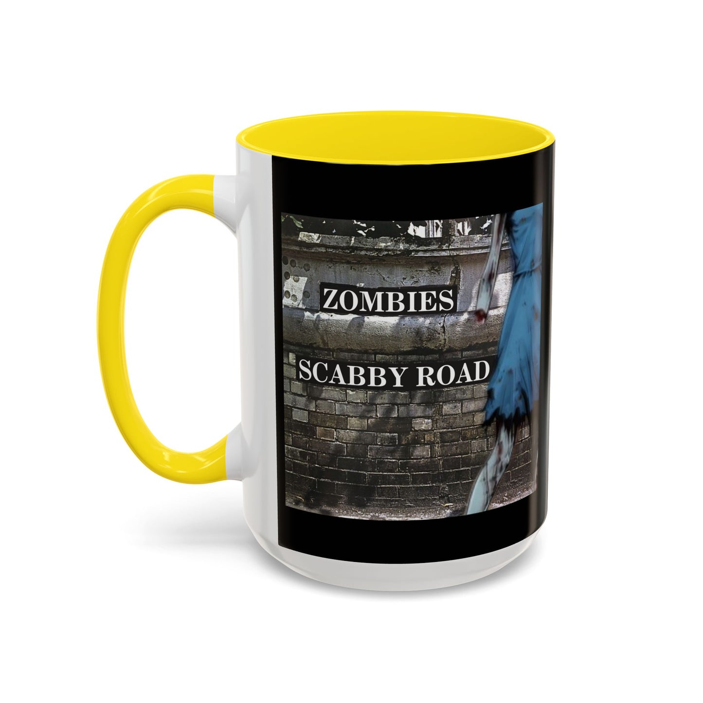 2-sided, Scabby Road Black Accent Mug by CreepyCrafts.boo