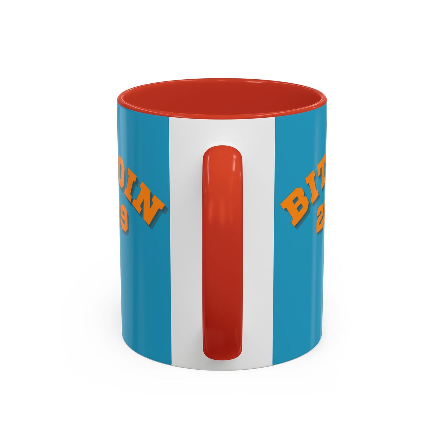 Bitcoin 2009 Turquoise Accent Mug by cypherpunkgear.com