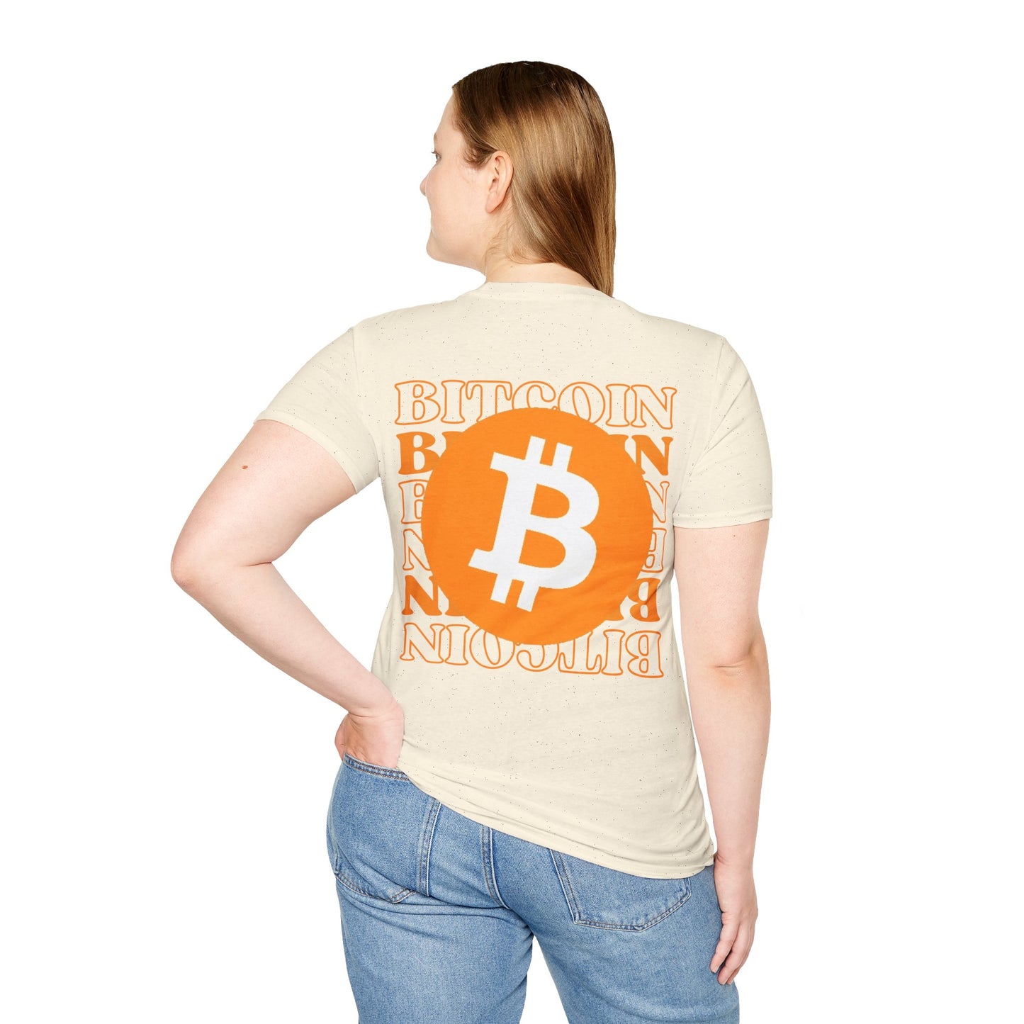 2-sided Bitcoin (BTC) Decentralized Freedom LTcolors Unisex T-Shirt by cypherpunkgear