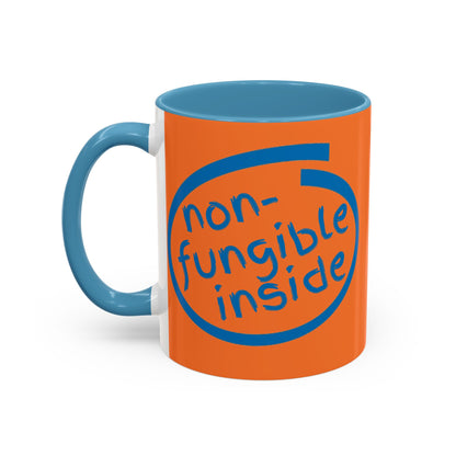 Non-Fungible Inside Orange Accent Mug by cypherpunkgear.com