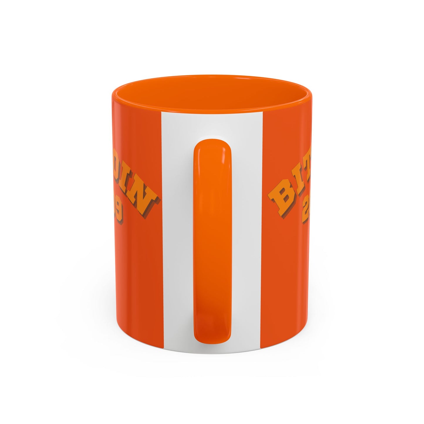 Bitcoin 2009 Orange Accent Mug by cypherpunkgear.com