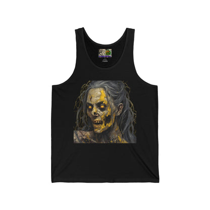 Rose Rottingham Has Risen Unisex Jersey Tank Top by CreepyCrafts.boo