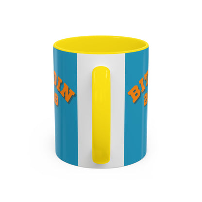 Bitcoin 2009 Turquoise Accent Mug by cypherpunkgear.com