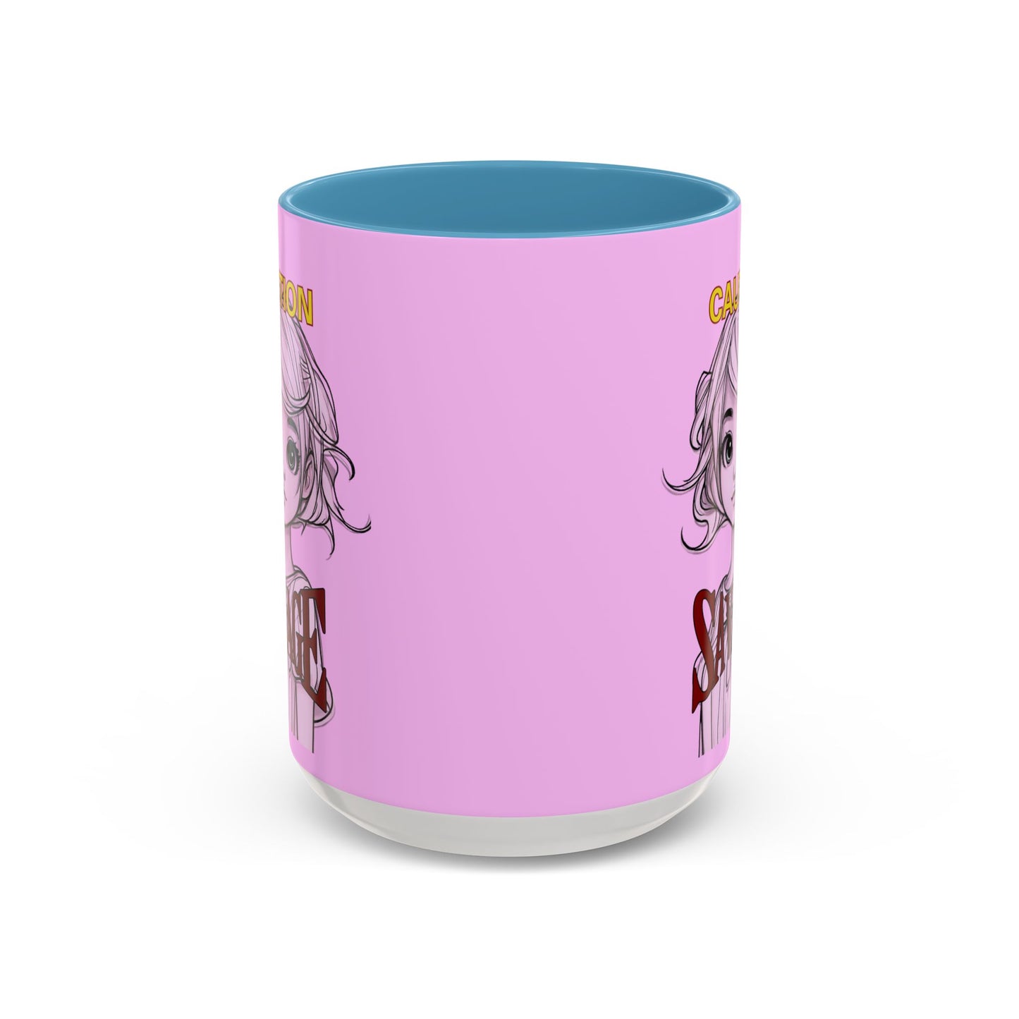 Caution, Savage Pink Accent Mug by cypherpunkgear.com