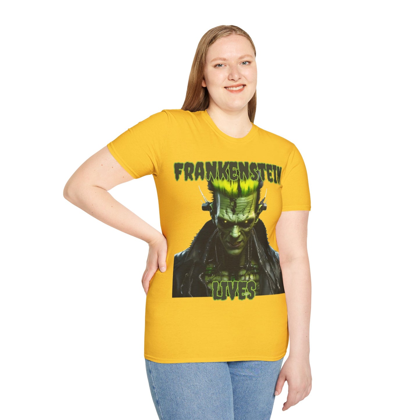 Frankenstein Lives Light colors Unisex T-Shirt by CreepyCrafts.boo