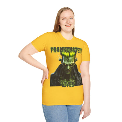 Frankenstein Lives Light colors Unisex T-Shirt by CreepyCrafts.boo