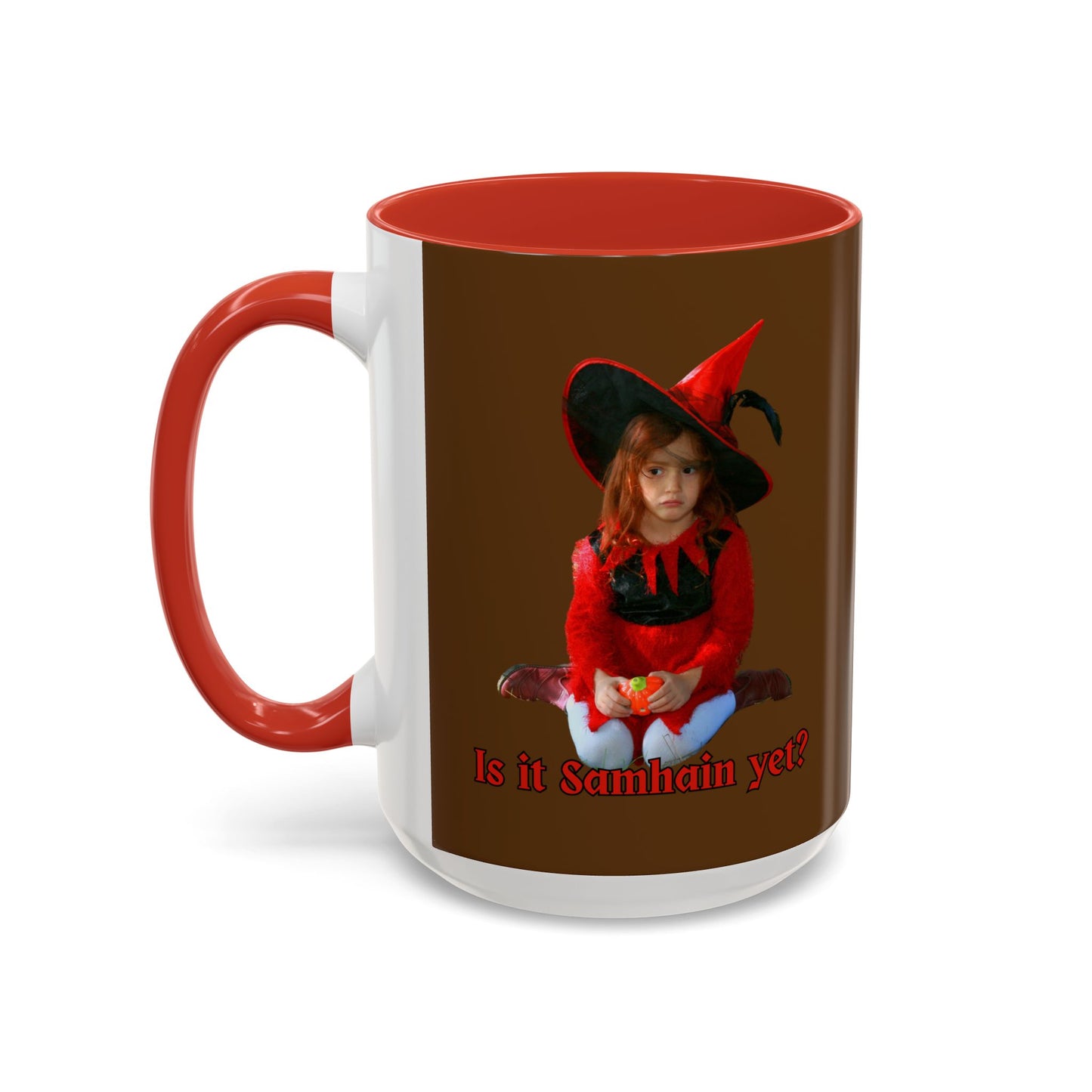 Is it Samhain yet? Brown Accent Mug by CreepyCrafts.boo