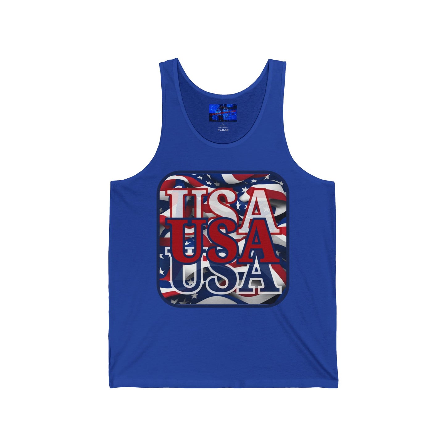 RED White and Blue USA Patriot Unisex Jersey Tank Top by cypherpunkgear