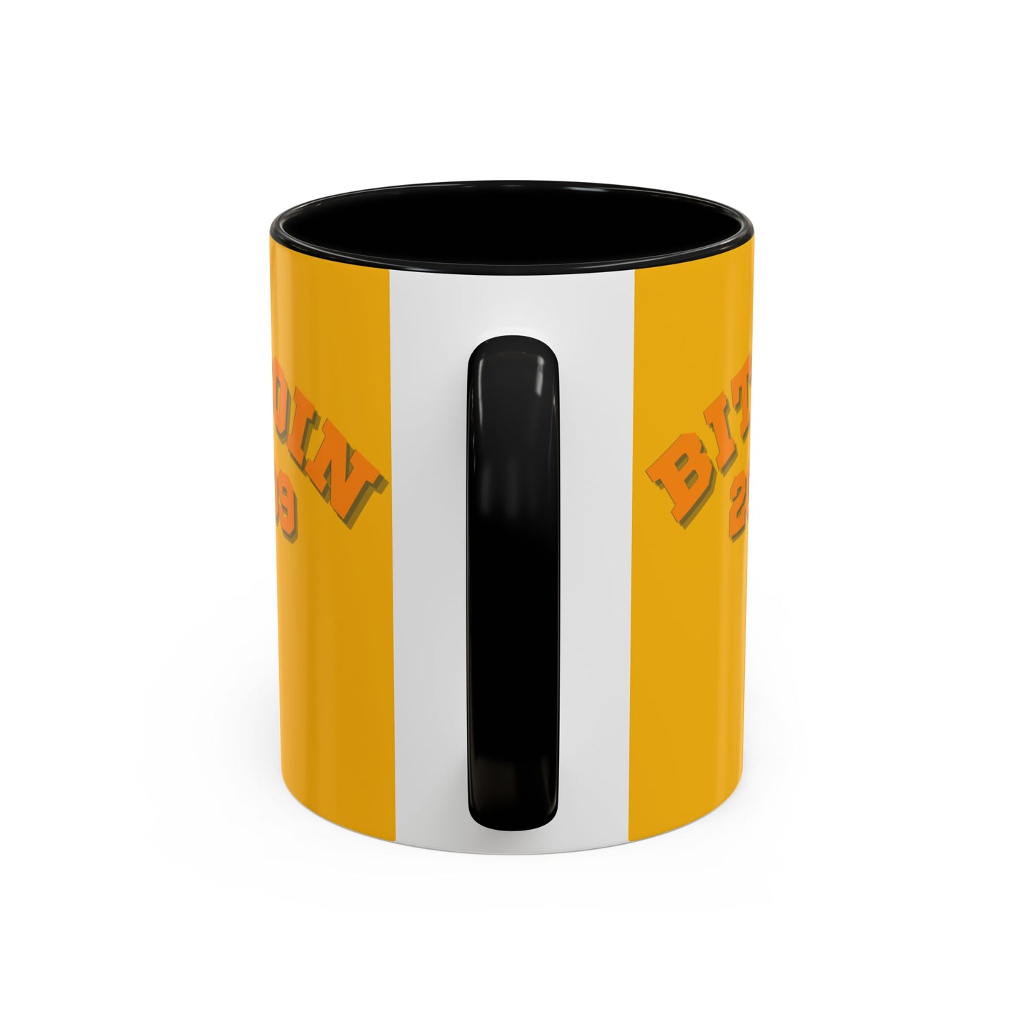 Bitcoin 2009 Yellow Accent Mug by cypherpunkgear.com
