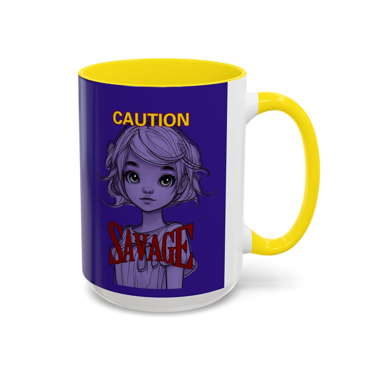 Caution, Savage Dark Purple Accent Mug by cypherpunkgear.com