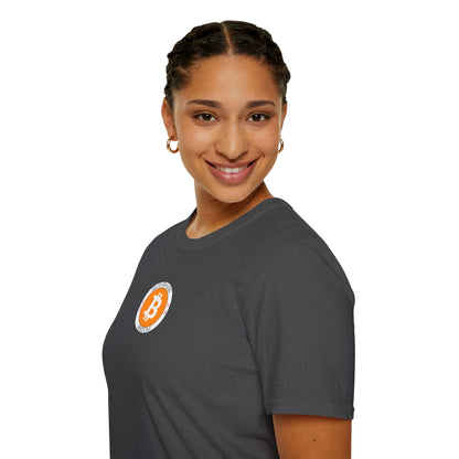 2-sided, Bitcoin (BTC) Decentralized Freedom Dark colors Unisex T-Shirt by cypherpunkgear.com