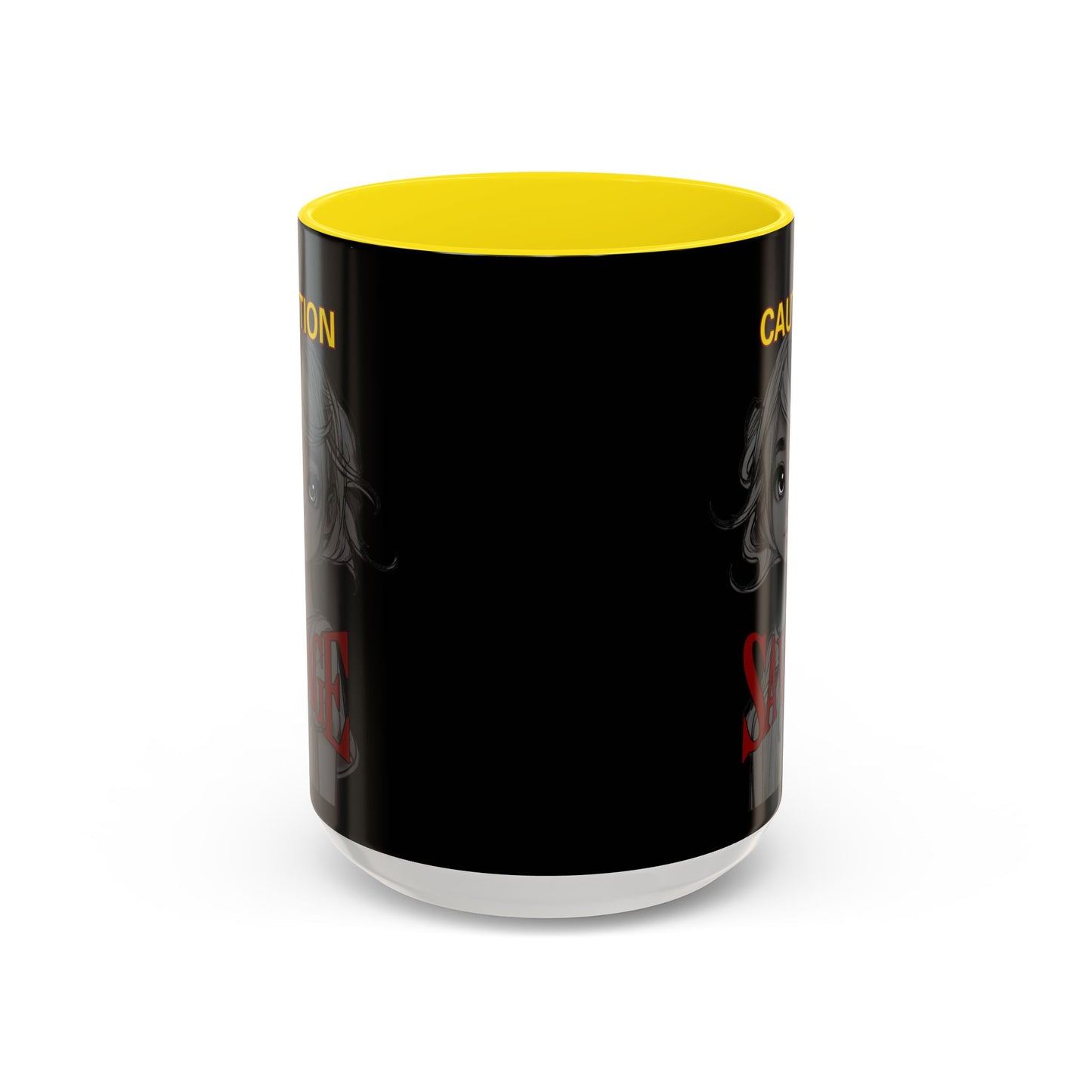 Caution, Savage Black Accent Mug by cypherpunkgear.com